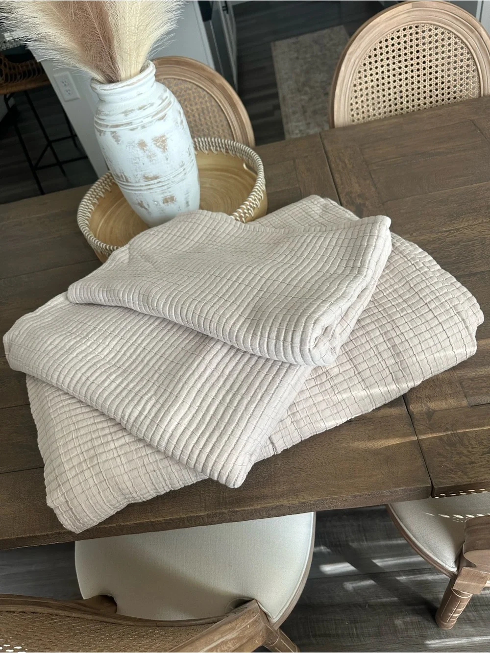 NWOT Quince Cotton Ribbed Coverlet Set